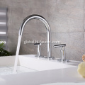 Basin Mixer Faucet Luxury Deck Mounted 3 Holes Two Handle Taps Factory